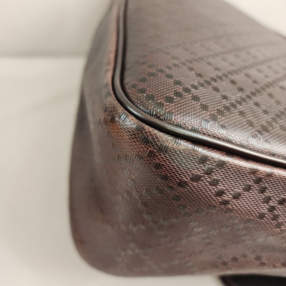 ✨️GUCCI Brown Diamante Leather Messenger Bag - Picture 12 of 16